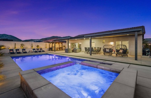 Desert Hot Springs House | 4BR Oasis W/Heated Pool, Spa, Game room, BBQ & Mountain View