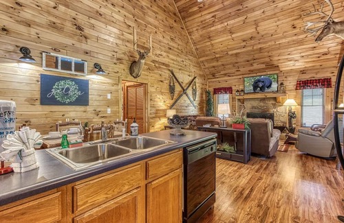Sevierville Cabin | 5 Star ~Dollywood Cabin! Minutes to The Island ~ Hot Tub~ Sleeps 6~Firepit~Grill