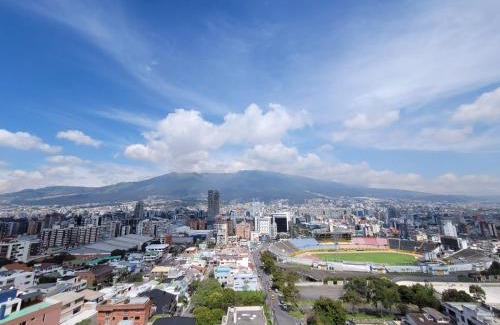 Financial District Apartment | 500 Excelente Vista ciudad Quito,parque, piscina,balcón,sauna,tranquilo encantador seguridad 24-7