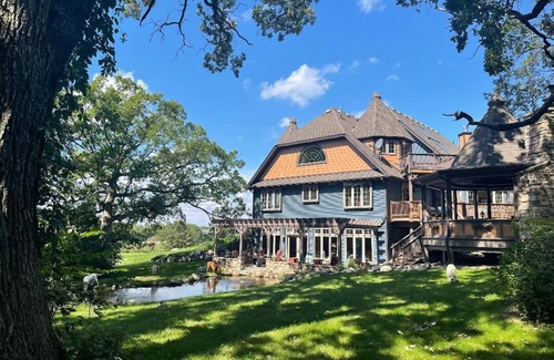 Marengo House | 6 bd Country Estate on 28 Acres near Lk Geneva w/Ponds, Trails, Fenced Dog-park