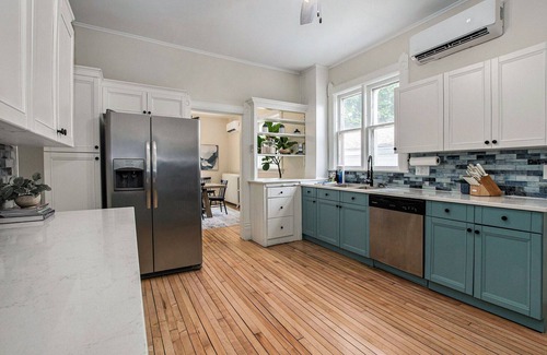 Ludington House | A block from the beach! Sleeps 20! Hot Tub, Game Room!