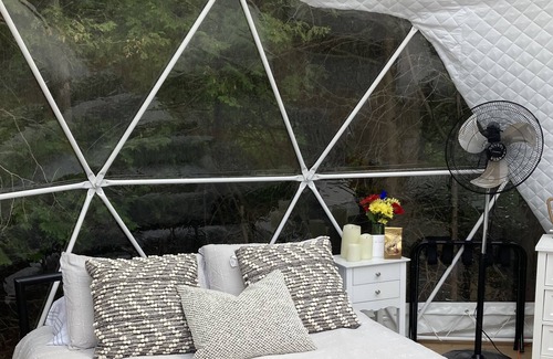 Tyrone RV Rental | A unique geodome glamping experience in the Oak Ridges Moraine Forest.