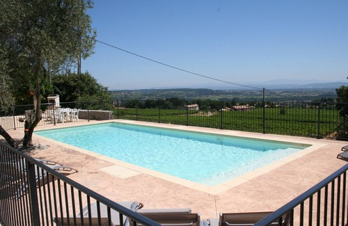 Saint-Julien-de-Peyrolas Villa | Air-conditioned villa for 9 people (+2 babies) with private heated pool 11X5m