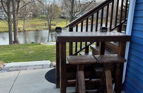Milford Apartment | All new upper barn Landscaping on Huron River covered gazebo parking picnic area