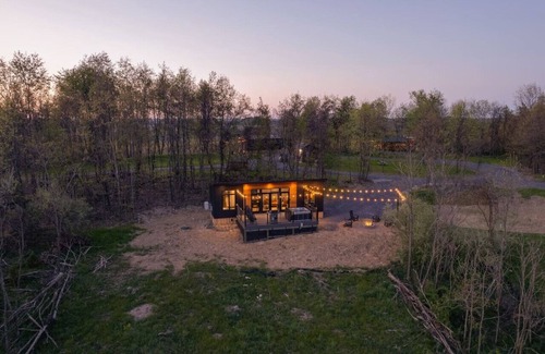 Brookville Cabin | Alpine Abode | Hot Tub, King Bed, Panoramic Views in PA Wilds