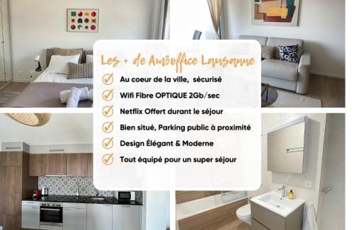 Prilly Apartment | AM3Office apartment Lausanne new, cozy, central, fast Wi-Fi & contactless check-in
