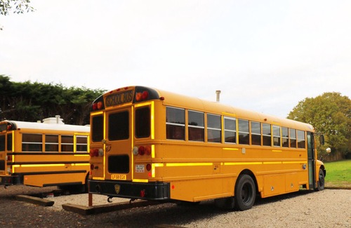 Ramsden Heath House | American School bus unique, quirky tiny home on wheels