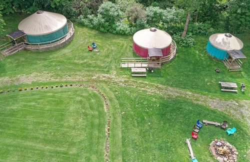 South Hartford RV Rental | Andelyn Farm Honey Bee Yurt. A Unique Glamping Experience in Up-State New York
