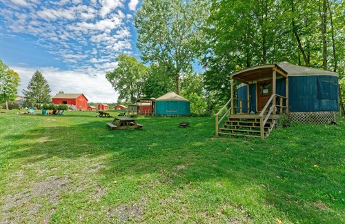 South Hartford RV Rental | Andelyn Farm Moose Lodge Yurt. A Unique Glamping Experience in Up-State New York