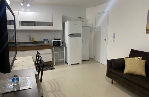 Umuarama Apartment | Ap. central area of Ubatuba: Gourmet Balcony, Swimming pool, air conditioning and wi-fi