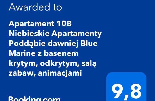 Poddabie Apartment | Apartament 10B Niebieskie Apartamenty Poddąbie dawniej Blue Marine z basenem krytym, odkrytym, salą zabaw, animacjami