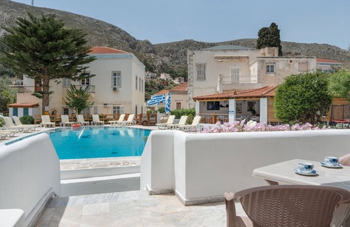 Kalymnos Town Apartment | Apartment 'Double Room No 6' with Mountain View, Wi-Fi and Air Conditioning