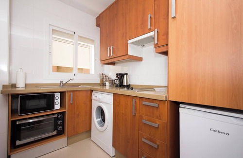 Rincon de la Victoria Apartment | Apartment "Studio 1 - Sea Front" Near the Beach with Sea View, Balcony, Terrace & Garden