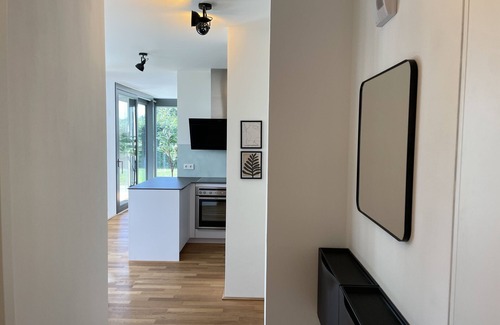 Blaustein Apartment | Apartment 'Fewo Blaustein-Panorama' with Private Terrace, Private Garden and Wi-Fi