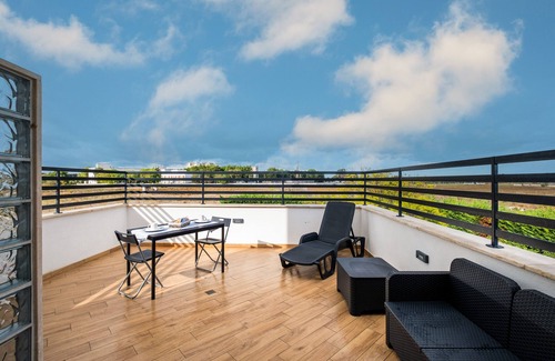 Copertino Apartment | Apartment 'Over The Top - Lu Ientu' with Private Terrace, Wi-Fi and Air Conditioning