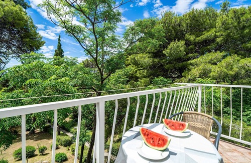 Srebreno Apartment | Apartment & Rooms Papa - Premium Double or Twin Room with Balcony and Partial Sea View (Soba 2)
