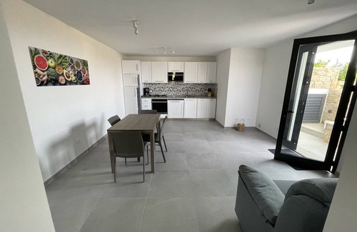 San Lorenzo Apartment | Apartment with sea view, terrace, pool and garden for sole use