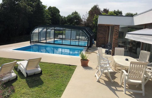 Manneville-sur-Risle House | ARCHITECT HOUSE 1975 renovated with swimming pools on 6000 m2 near HONFLEUR