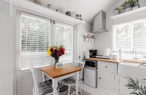 Blandford Saint Mary Ski Chalet | ART STUDIO - ROMANTIC ESCAPE | SLEEPS 2 | HOT TUB | BBQ | PETS ALLOWED | WI-FI