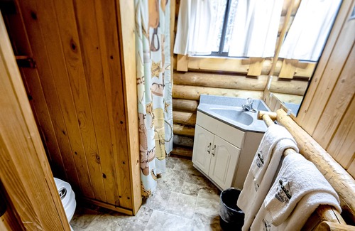 Bigfork Cabin | Atmospheric woodland cabin with firepit, near Glacier & Flathead Lake