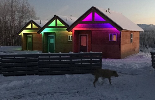 Big Lake Cabin | Aurora Lights, Moose Cabin with mountain and woods view