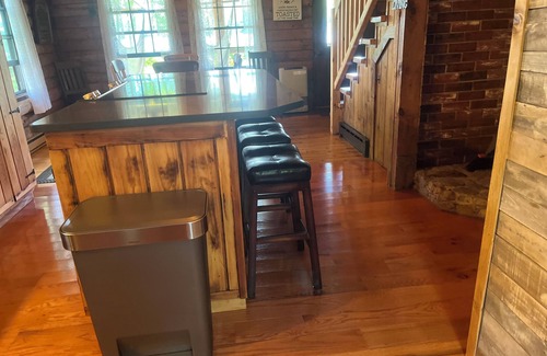 Raymond Cabin | Authentic ME 4 BR log cabin on flat land, sandy beach, Little Sebago waterfront