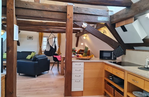 Kandel Apartment | AVAHOME: Loft-style apartment in the middle of Kandel, WLAN, kitchen, Netflix, parking spaces