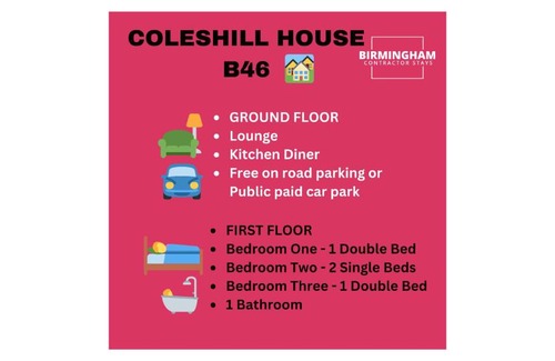 Coleshill Apartment | B46 Coleshill-Hams Hall-HS2 and NEC -3 Bedroom Apartment with 4 Beds