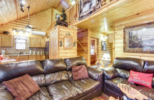 Cosby Cabin | Backyard & Porch: Rural Cosby Log Cabin!