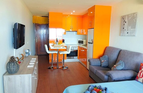 Santiago del Teide Apartment | Balcony, sea view, WiFi, A/C, swimming pool, 100 mts. from beach