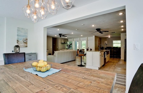 River District House | Barefoot Bungalow, Heated Pool & Spa, Game Room Foosball