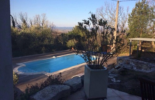 Barjac Cottage | Barjac Villa Pastis - Gîte with swimming pool and view of the Cévennes mountains