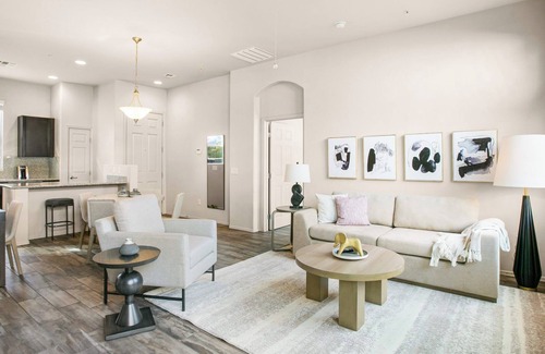 Cary Apartment | Barsala l 2BD Oasis at Arboretum: Stylish & Scenic Views