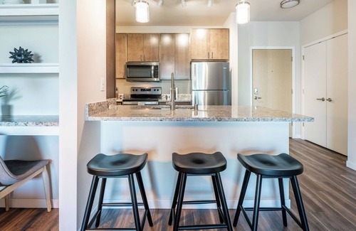 Cary Apartment | Barsala l Trendy 1BD Escape: Full Kitchen & Scenic Views