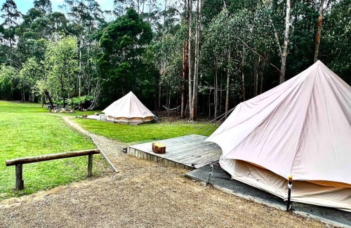 Alonnah RV Rental | Base Glamp Bruny - Near Hotel Bruny, heated tents
