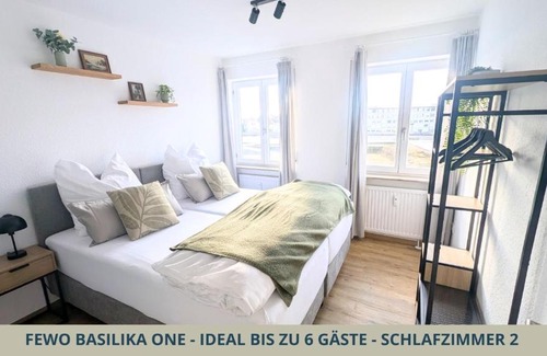 Weingarten Apartment | Basilika One, FEWO für bis zu 6 Pers mit 2 Schlafzi, Balkon und Tiefgaragenstellplatz