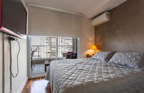 Consolacao Apartment | BC75 - Novo Bhaus Bela Cintra - Shopping Frei Caneca - Metrô Higienópolis Mackenzie - 50m2 - Linda Vista 17o andar - Vaga de Garagem - Acomoda 2 adultos e 1 criança