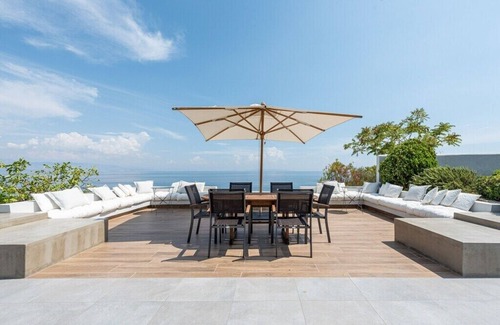 Katakali Villa | Beach front villa with private sea water pool & amazing sea view to Saronic golf