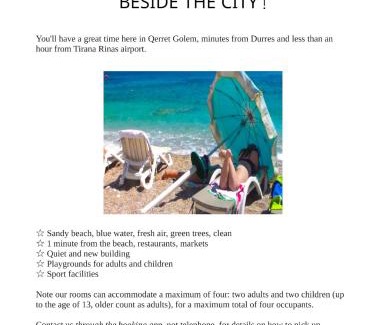 Rade Apartment | BEACH RIVIERA GOLEM West Durres Tirana airport SEA SIDE