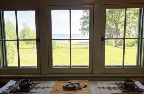 Cheboygan House | Beachfront Cottage on Lake Huron, views of Mackinaw Bridge, Sandy Beach!