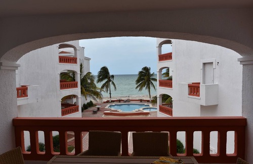 Chicxulub Puerto Condo | Beachfront Flamingos Condo With Pool - WIFI (ask)