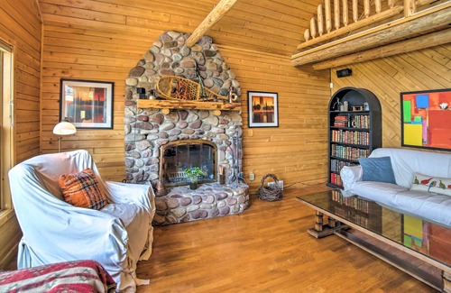 Garth Point Cabin | Beachfront Lake Michigan Log Cabin with Sauna!
