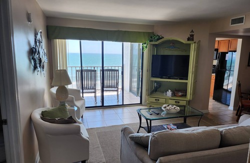 Cherry Grove Beach Condo | Beachy Oceanfront Condo with stunning views! Pet friendly, relaxing getaway!