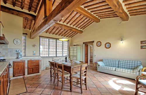 San Pietro in Bossolo Apartment | Beautiful apartment with pool, A/C, WIFI, panoramic view and parking, close to Greve In Chianti