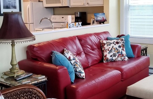 Saugatuck Condo | Beautiful condo with a waterview is a short walk to shops and restaurants.