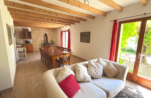 Crezieres House | Beautiful converted barn - La Grange at Les Hiboux family friendly cottages.