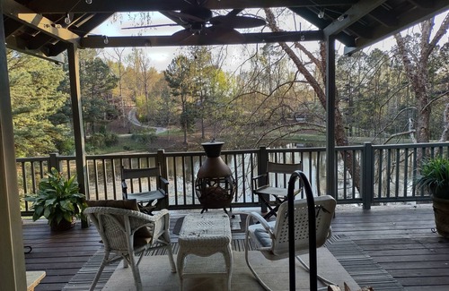 Peach Orchard House | Beautiful home on pond with several decks in very private and quiet neighborhood