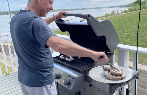 Delavan Lake House | Beautiful Lakefront Home w/private pier and swim raft