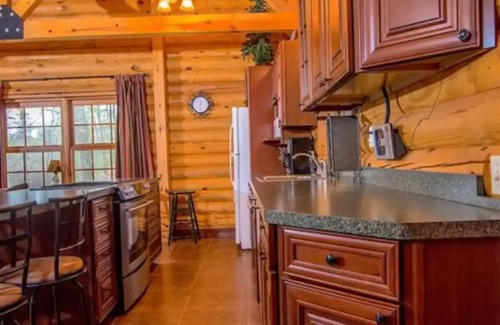 Ludington Cabin | Beautiful log cabin just minutes from the beach!