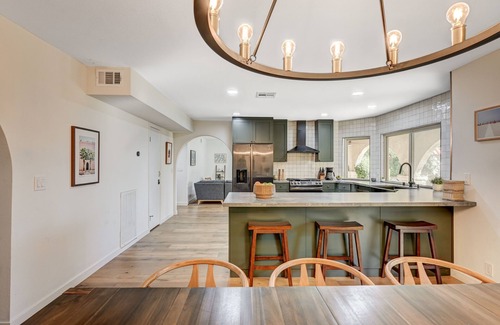 Paradise Villa | Beautiful + Modern Hacienda w/Resort Style Yard, Heated Pool, Views, Near Strip